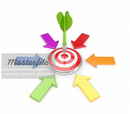 Target concept. Isolated on white background.3d rendered.