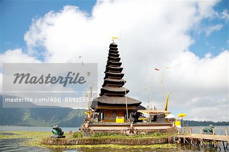 Pura Ulun Danu temple on lake, Bali Indonesia