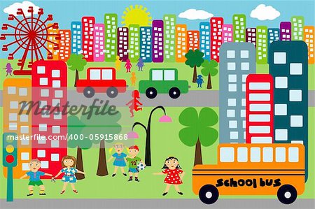 Doodle city for children