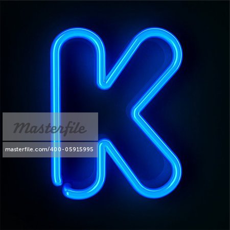 Highly detailed neon sign with the letter K
