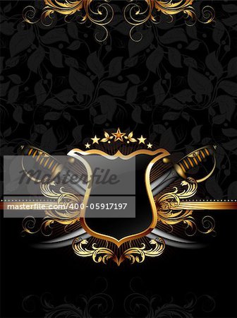 ornate frame with sabers, this illustration may be useful as designer work