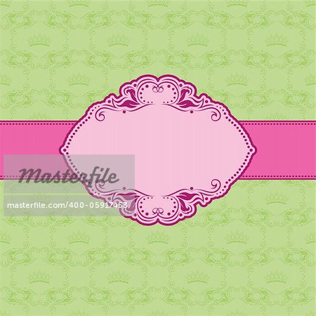 Template frame design for greeting card . Background - seamless pattern.