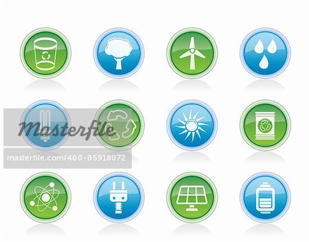 Ecology, energy and nature icons - Vector Icon Set