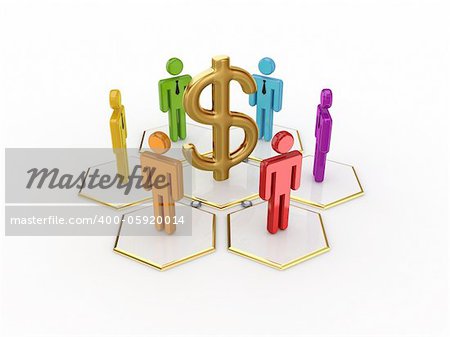Business network concept.Isolated on white background.3d rendered.