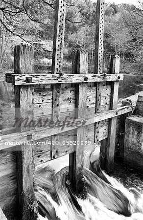 mill house gates at alley spring missouri in fall