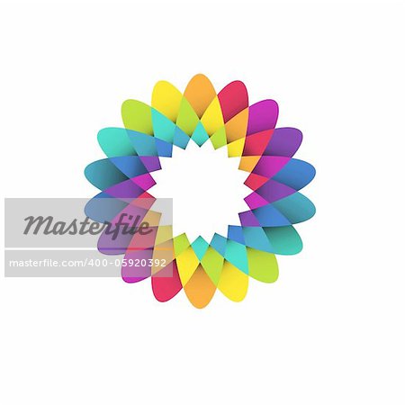 vector illustration of abstract geometric rainbow flower logo