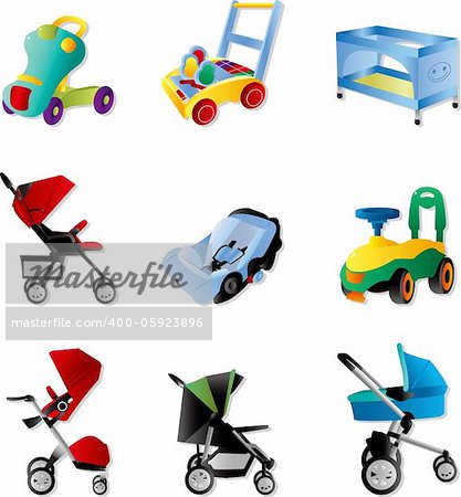 set of baby carriage