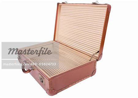 A traveler suitcase isolated over a white background