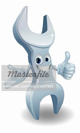 A spanner or wrench character doing a thumbs up gesture