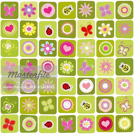 Abstract springtime colorful seamless pattern background