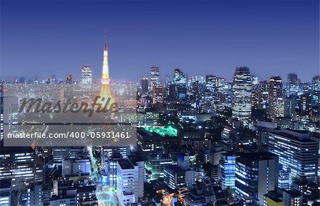 View of Tokyo Tower in Tokyo, Japan.