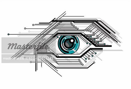 abstract conceptual tech stylized eye vector illustration