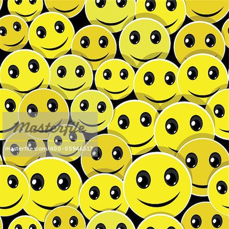 Smile face icon seamless pattern background. Vector illustration "Have a nice day". Element for design.