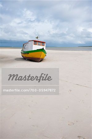 Boat on Beach, Ilha do Mel, Parana, Brazil