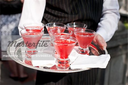Waiter with Tray of Drinks