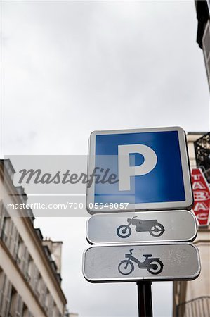 Parking Sign for Bicycles and Motorcycles