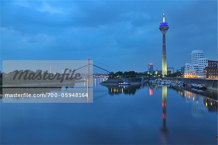 Media Harbour at Dusk, Dusseldorf, North Rhine Westphalia, Germany