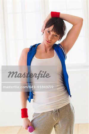 Woman stretching before workout