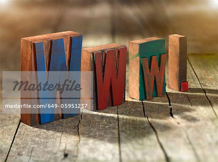 Wooden blocks spelling www.