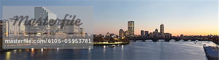 Panorama of Back Bay Boston and the Charles River, Boston, Massachusetts, USA