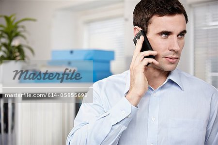 Office worker on cellphone