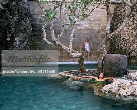Spa pool at The Four Seasons Resort, Jimbaran, Bali, Indonesia, Southeast Asia, Asia