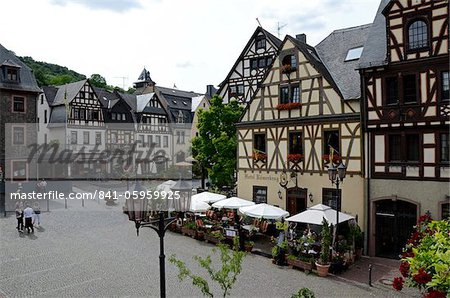 Place du marché, Oberwesel, vallée du Rhin, Rhénanie-Palatinat, Allemagne, Europe