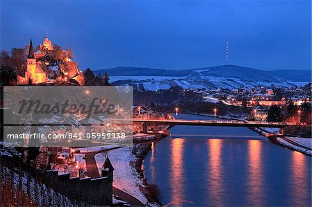 Od town in winter, Saarburg, Saar Valley, Rhineland-Palatinate, Germany, Europe