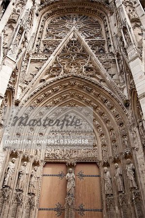 South porch, Rouen Cathedral, Rouen, Upper Normandy, France, Europe