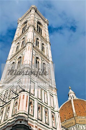 Campanile di Giotto and the cathedral of Santa Maria del Fiore, UNESCO World Heritage Site, Florence, Tuscany, Italy, Europe