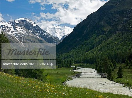 Massif de la Bernina, Canton des Grisons, Suisse Alpes, Suisse, Europe