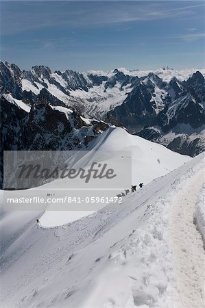 Aiguille du Midi, Blick auf den Mont-Blanc-Massiv, Chamonix, Haute Savoie, französische Alpen, Frankreich, Europa