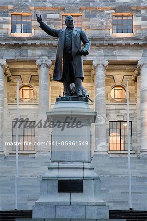 Statue de Richard John Seddon au Parlement, Wellington, North Island, New Zealand, Pacifique