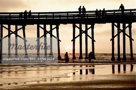 Pier at sunset, Newport Beach, Orange County, California, United States of America, North America