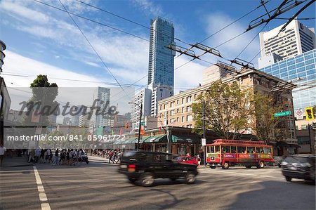 Straßenszene, Robson Street, Downtown, Vancouver, British Columbia, Kanada, Nordamerika