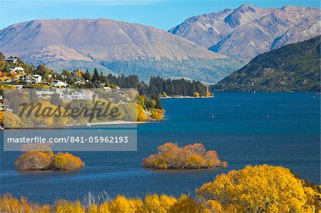 Autumn splendour beside Lake Wakatipu, Queenstown, South Island, New Zealand, Pacific