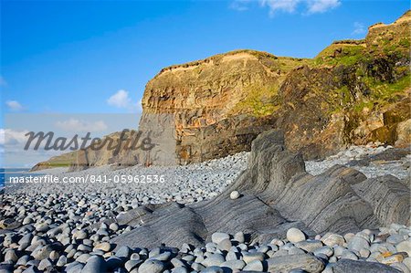 Géologie côtière à Abbotsham dans le North Devon, Angleterre, Royaume-Uni, Europe