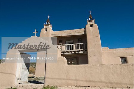 Die Kirche von San Jose de Garcia, gegründet 1751, Las Trampas, New Mexico, USA, Nordamerika