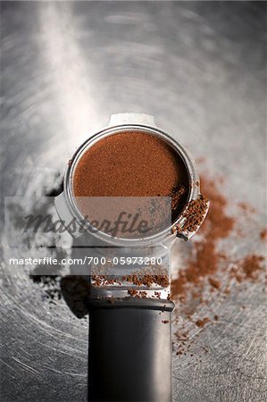 Ground Coffee in Espresso Machine