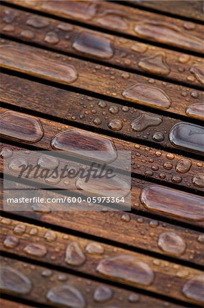 Close-Up of Wet Patio Furniture, Vancouver, British Columbia, Canada