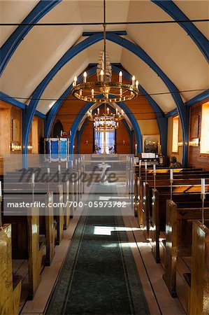 Intérieur de l'église, Ittoqqortoormiit, Sermersooq, Groenland