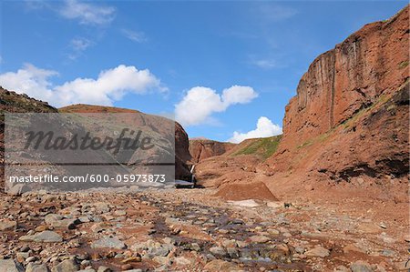 Canyon mit Creek, Harefjorden, Scoresby Sund, Grönland