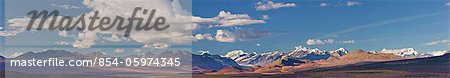 Panorama der Alaska Range in der Nähe der Brücke auf dem Denali Highway, der Alaska Interior, Herbst MaClaren