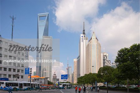 Streetscape at Lujiazui, Pudong, Shanghai, China