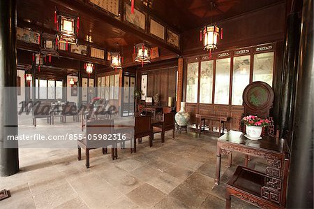 The Taihu stone named Peak with cloud Guangyunfeng at garden to Liuyuan, Suzhou, China