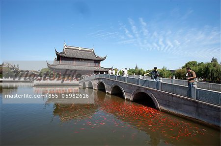 Temple Quanfu, ancienne ville de Zhouzhuang, Kunshan, Jiangsu Province, Chine