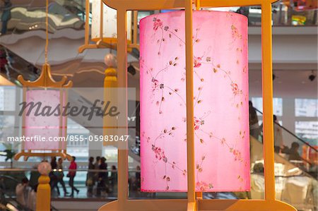 Decorations celebrating the  chinese new year in Festival Walk shopping mall, Hong Kong