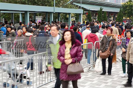 Crowded with worshippers approaching to  Wong Tai Sin temple in Chinese new year, Hong Kong