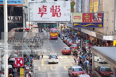 Busy street, Mongkok, Hong Kong