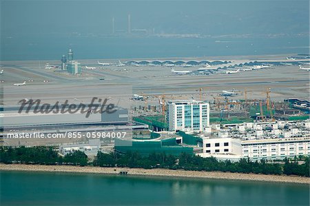 Mit Blick auf die Hong Kong International Airport aus der 360 Skyrail, Lantau Island, Hong Kong